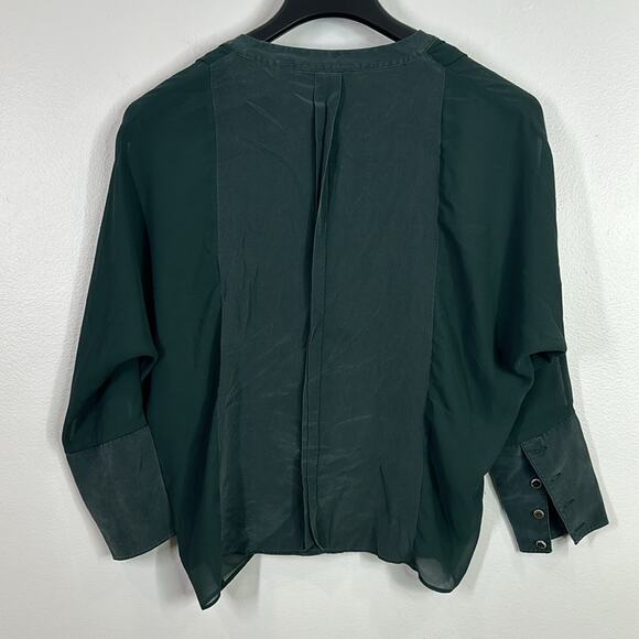 Ted Baker silk trim pleated blouse size 2 Small - Picture 6 of 7